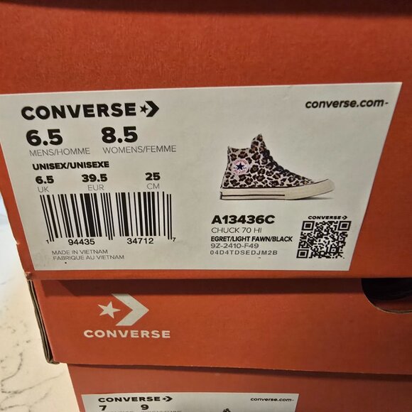 Converse Chuck 70 High 'Glow in The Dark Leopard Print' A13436C Women's Size 8.5 - Picture 11 of 15